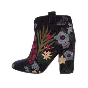 Laurence Dacade Embroidered Round-Toe Booties